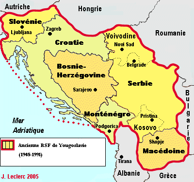 Carte ex-Yougoslavie