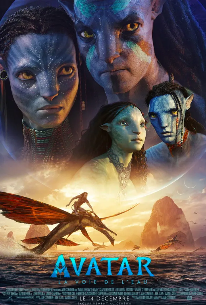 affiche du film Avatar : la voie de l'eau VO 2D
